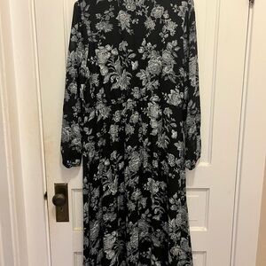 Jason Wu Black and Gray Long Sleeve Sundress